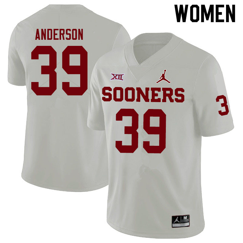 Women #39 Michael Anderson Oklahoma Sooners Jordan Brand College Football Jerseys Sale-White